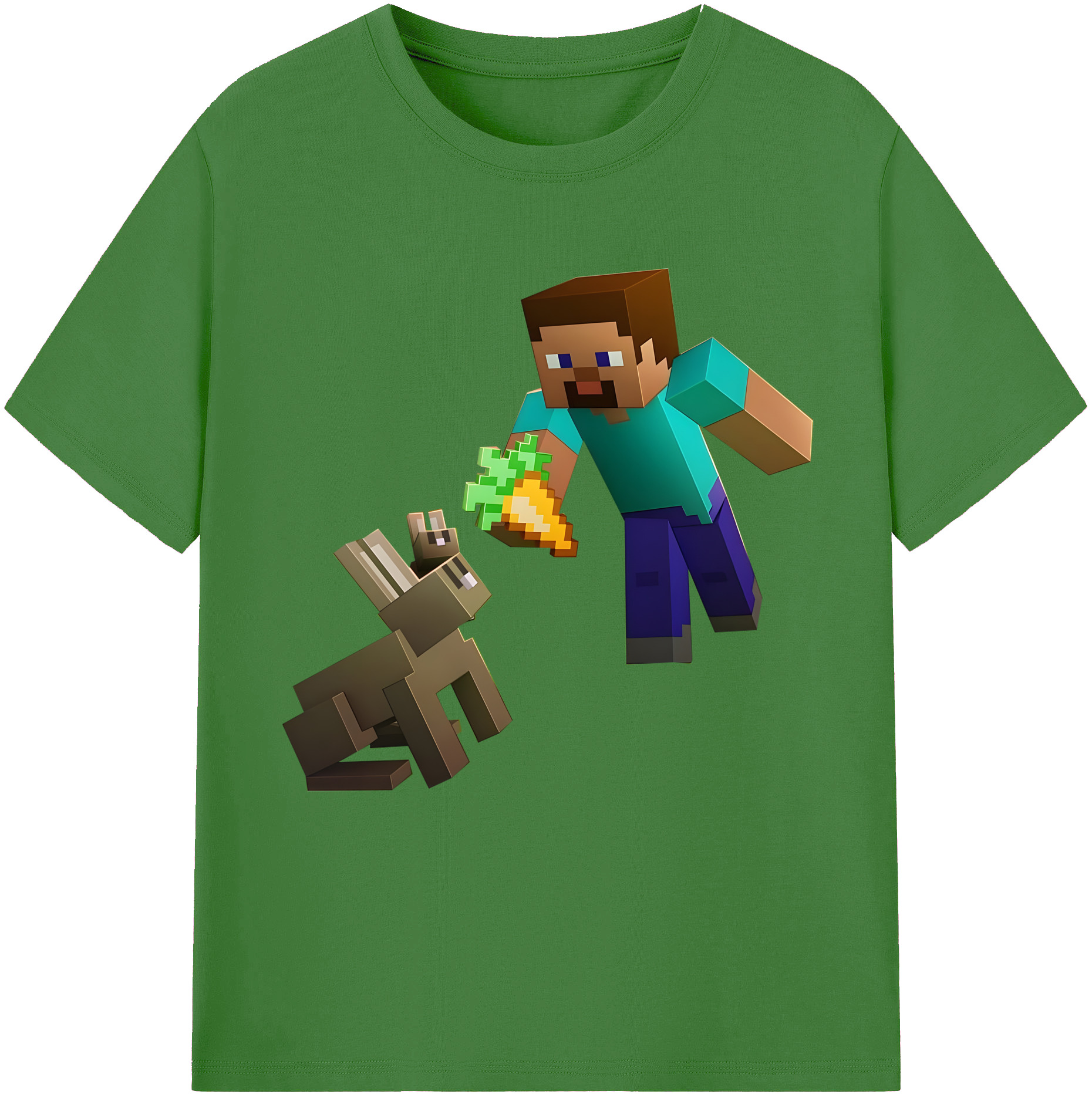 （画像用） マインクラフト ブロックの世界 Minecraft MC Block world レディースカジュアルプリントTシャツ（綿100％）